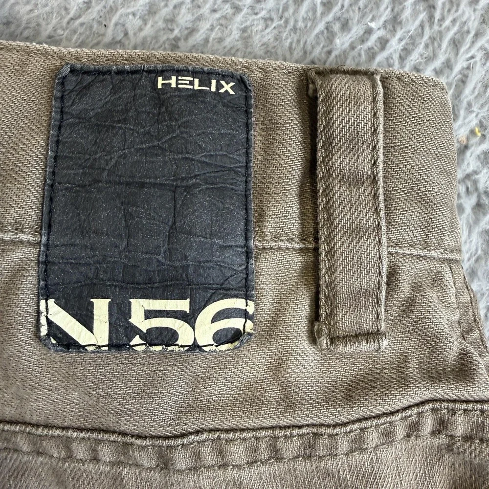 Helix N56 Jeans Mens 30x30 Khaki Beige Relaxed Straight Cotton Denim Pants